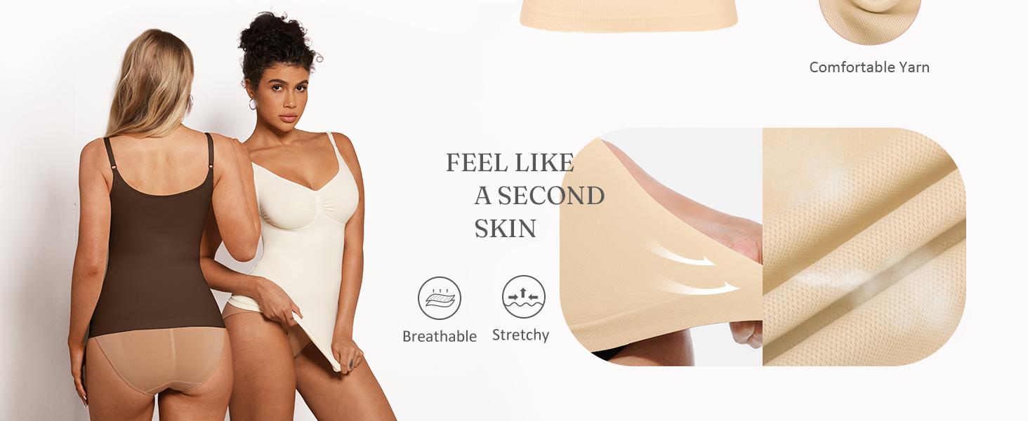 FeelinGirl Camisole Tops Womens Shapewear Tank Top Tummy Control Cami Tanks Seamless  Womenswear Spaghetti Strap Underwea Basic Comfort Springtok SpringStatements