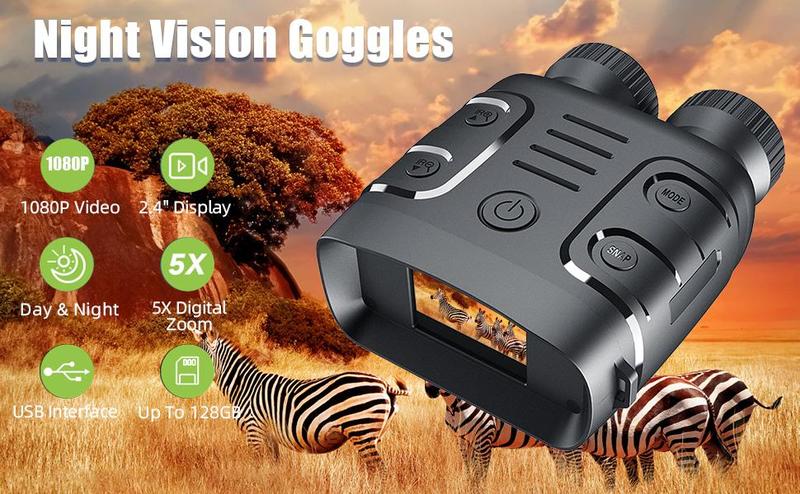 Digital Night Vision Monocular 1080p with IR LED, Handheld Night Goggles for Hunting and Outdoor Use