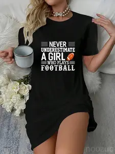 Football Girl Never Underestimate A Girl Who Plays Football Casual Dress