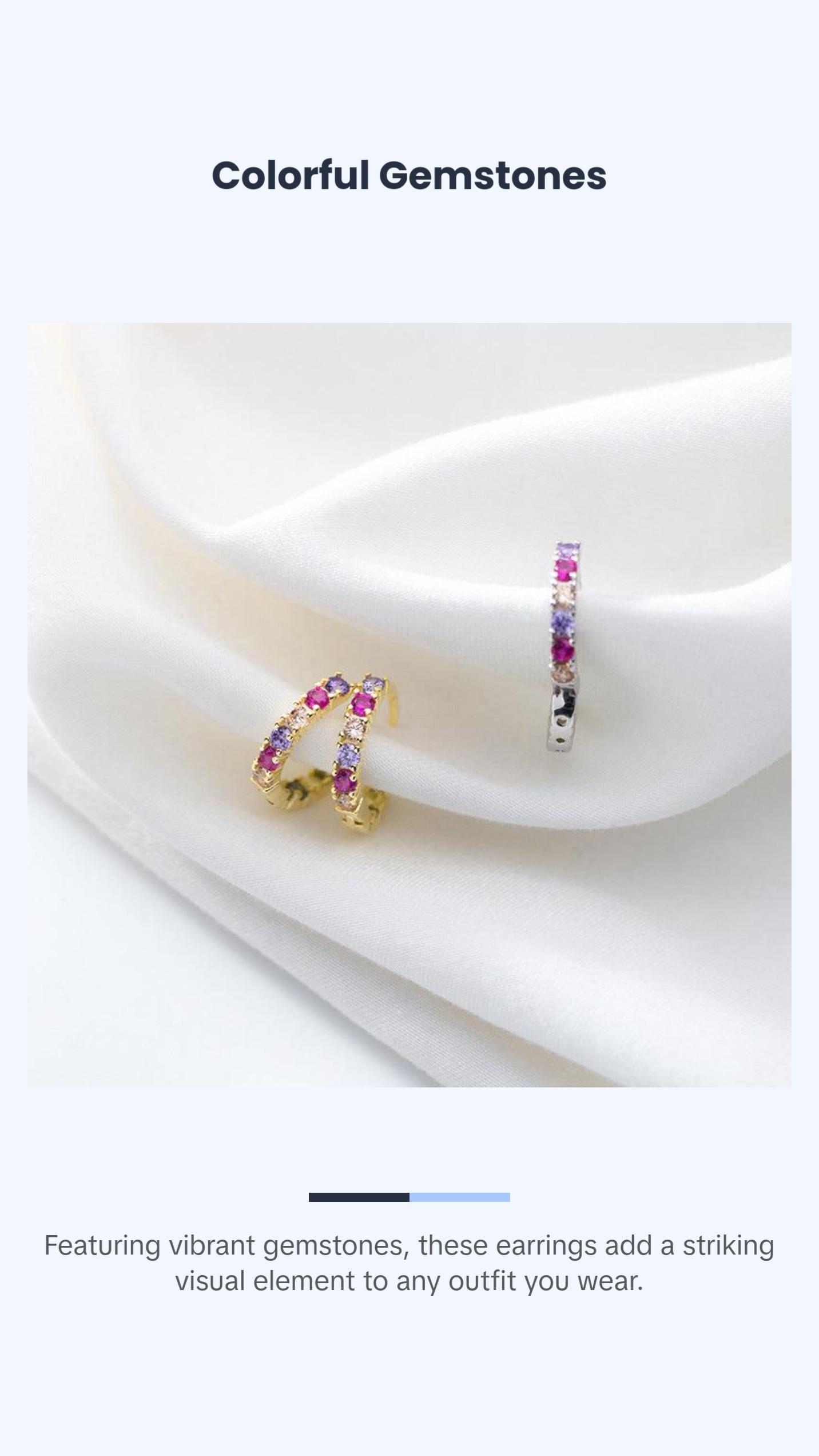 Women's Sterling Silver Colorful Gem Earrings