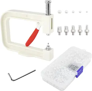 Pearl Handmade Setting Machine, Beads Rivet Fixing Machine with 5 Sizes of Round Pearl Beads Rivet Studs for Hats/Shoes/Clothes/Bags/Skirts