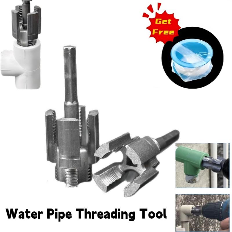 Water Pipe Threading Tool Pipe Thread Cutting Tool 1/2'' 3/4'' PVC Pipe Thread Cutting Tool, Upgrade Pipe Thread Cutting Tool for Plumbing DIY Repairs