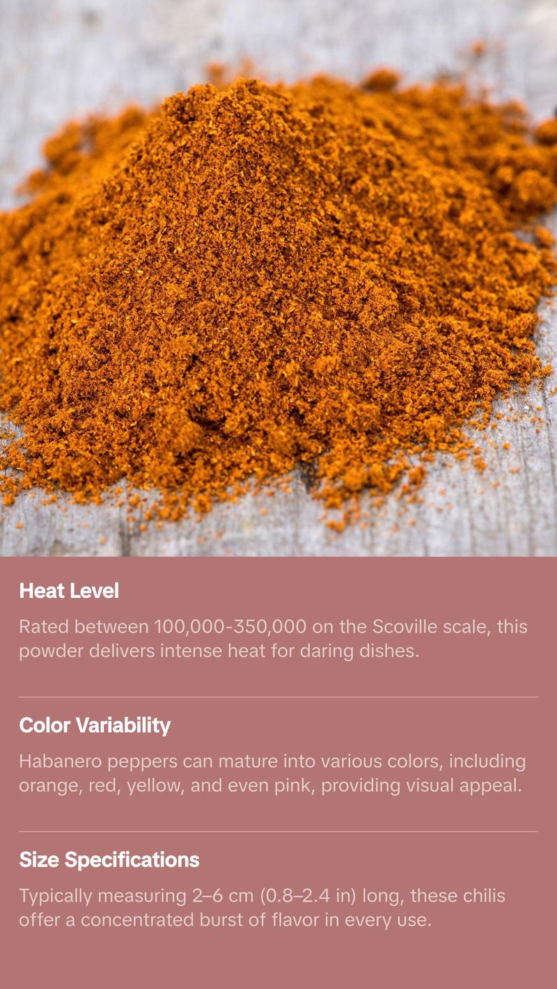Habanero Chile Powder - Ground Habanero Pepper 1 lb