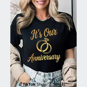 Cotton T-Shirts for Married Couples – It's Our Anniversary Design