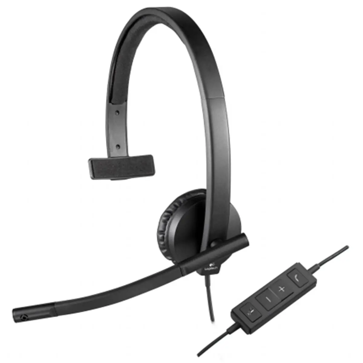 212 MAIN Mono USB Wired Audio Headphone H570e - Durable Digital Cord Headset, Noise Cancellation, Inline Call Controls, Plug-N-Play, Wideband Audio, 0.45 lbs, Brown Box for Cycling, Cisco Use