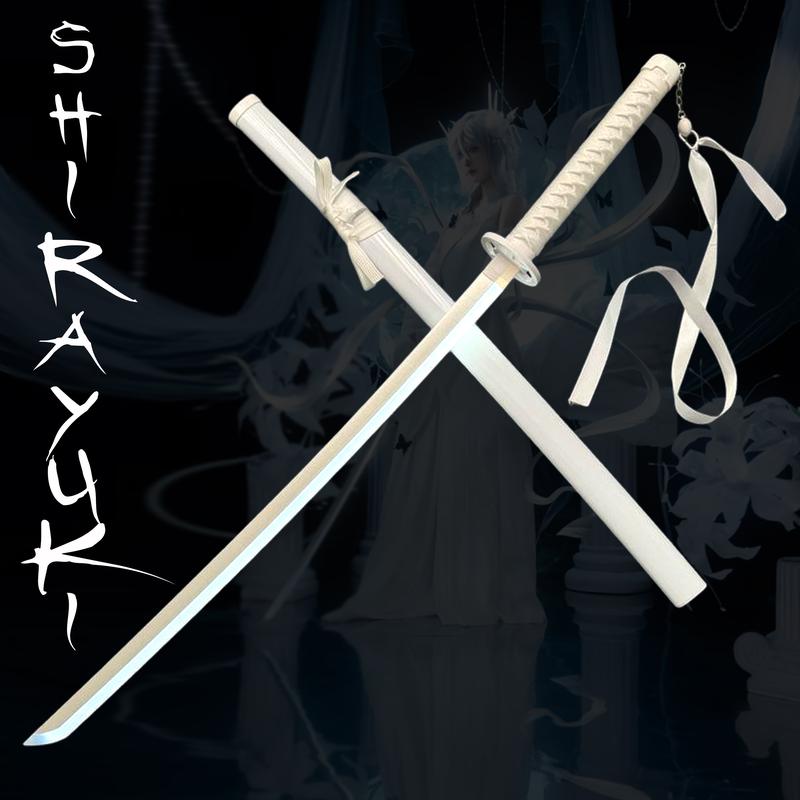 DKD SnagIt Shirayuki LED Light-Up Cosplay Toy Blade 40" Rechargeable Pre-Assembled Anime-Inspired Plastic Prop with Belt Display Stand & Fun Spinner