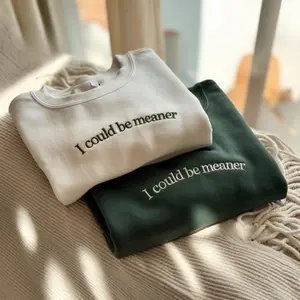 I Could Be Meaner Embroidered Sweatshirt, Sarcastic Sweater, Confident Friend Gifts, Mean Friend Shirts, Weirdcore sweatshirt