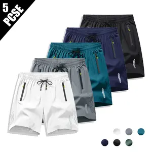 Men’s quick-dry breathable drawstring elastic-waist shorts; regular fit, casual and comfortable, with zippered pockets—perfect for men’s everyday summer wear. fitness bottom trendy look