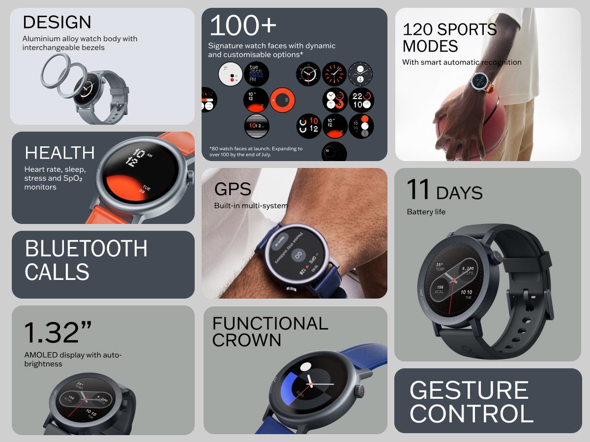 CMF Watch Pro 2 Smartwatch for Men and Women, Automatic Fitness Tracker with Heart Rate and SpO₂ Monitoring, 120 Sports Models, Bluetooth Calls with AI Noise Reduction Microphone, Portable Phone Functionality, Recceding Design, IP68 Waterproof GPS Outdo CMF Watch Pro 2 Smartwatch for Men and Women, Automatic Fitness Tracker with Heart Rate and SpO₂ Monitoring, 120 Sports Models, Bluetooth Calls with AI Noise Reduction Microphone, Portable Phone Functionality, Recceding Design, IP68 Waterproof GPS Outdo