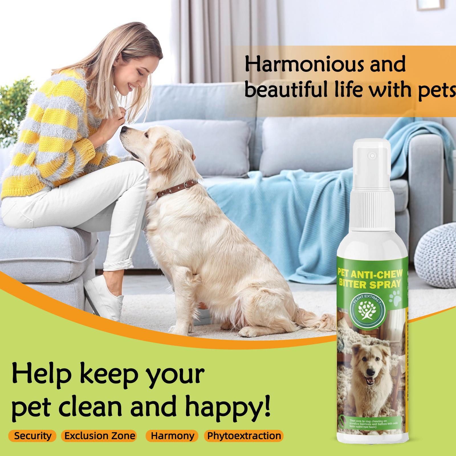 120ml Pet Anti-Chew Bitter Spray, Effective Training Tool to Stop Dogs & Cats Chewing Furniture, Safe Non-Toxic Formula