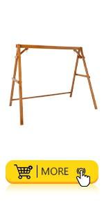 VINGLI Heavy Duty 660 LBS Wooden Swing Frame with Extra Bottom Connection Board, Upgraded A-Frame Porch Swing Bench Stand for Indoor & Outdoor (Rustic)