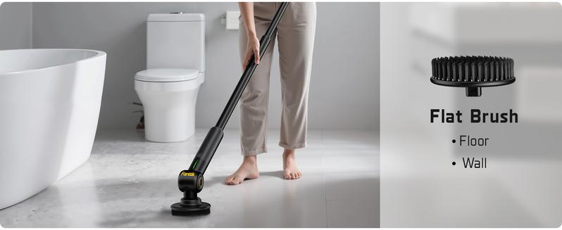 Fanttik G9 Pro Electric Scrubberbrush with VoltiPulse Motor Dual-Speed Control 6 Brush Heads Adjustable Angle IPX7 Waterproof Type-C Charging for Bathroom Tile Grout Cleaning Tools