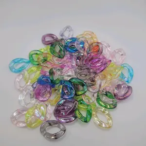 50 piece acrylic chain links, clear colors Beaded Charms Beaded Jewelry