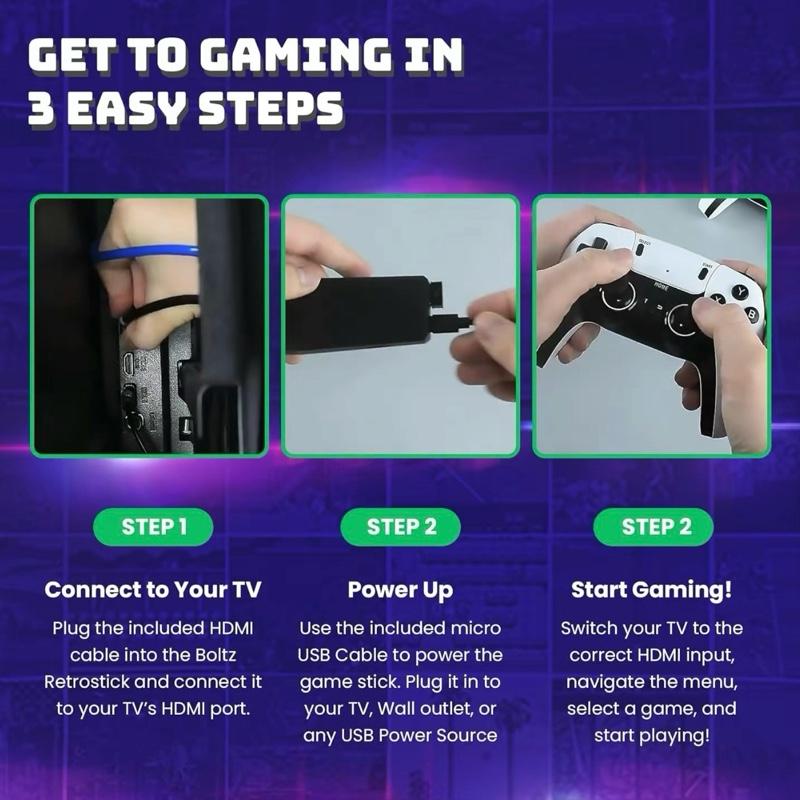 4K TV Game Stick M15 Video Game Console with 40000+ Games 64GB Handheld Player Wireless Controller Retro Gamepad 23 Classic Emulators