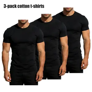 Mens 3 Pack Cotton Hipster Hip Hop Crewneck T-Shirt,Menswear Casual Tshirt Tops, All-Season Casual Wear