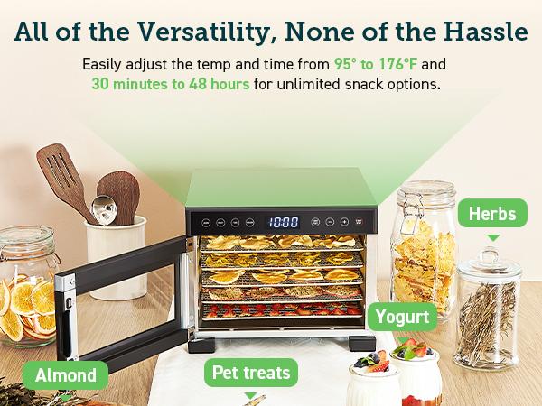COSORI Food Dehydrator for Jerky, 480W Dehydrated Dryer, 5 Stainless Steel Trays, 48H Timer, Temperature Control, for Herbs, Meat, Fruit, and Yogurt COSORI Food Dehydrator for Jerky, 480W Dehydrated Dryer, 5 Stainless Steel Trays, 48H Timer, Temperature Control, for Herbs, Meat, Fruit, and Yogurt
