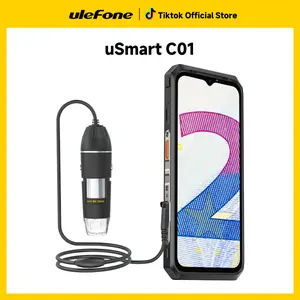 Ulefone uSmart C01 Digital Microscope, HD Inspection Camera 50x-1000x Magnification with Stand, 8 LED Lights 25X-50X Focal Length 60° Visual Angle Micrometer Calibration Ruler For Ulefone Armor Series