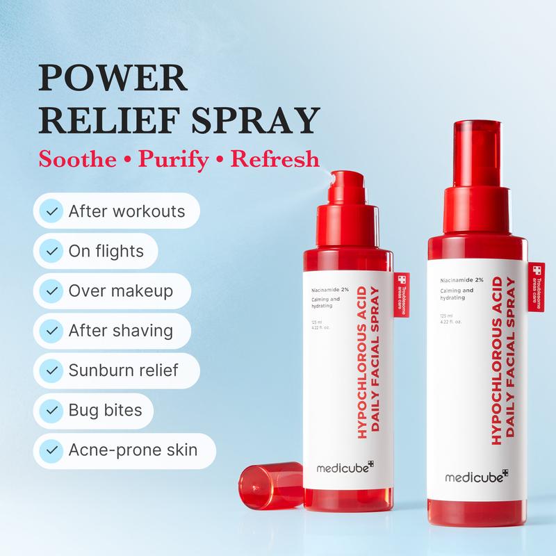 [NEW] [medicube] Hypochlorous Power Relief SOS Spray Designed for Acne Prone Skin | Hypochlorous Acid Facial Mist for Soothing Redness due to dryness | Niacinamide For Uneven Skin Tone & Texture | Korean Skincare | 4.22 fl.oz