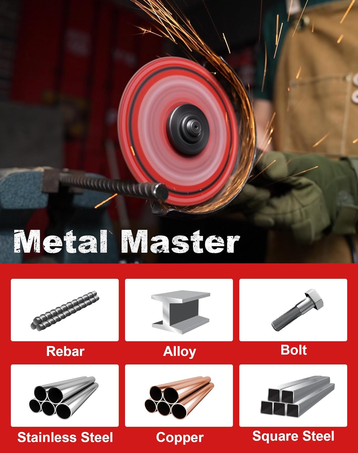 EZARC Diamond Metal Cut-off Wheel for Rebar Steel Iron Inox Cutting Disc Power Tool Accessory Heavy Duty 5000+ Cuts Long Life