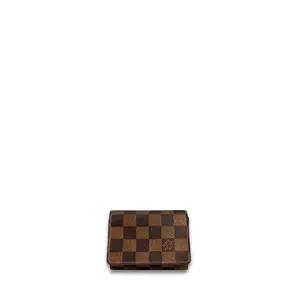 Pre-owned Louis Vuitton Damier Ebene Coated Canvas Small Leather Goods Damier Ebene Bifold Card Holder