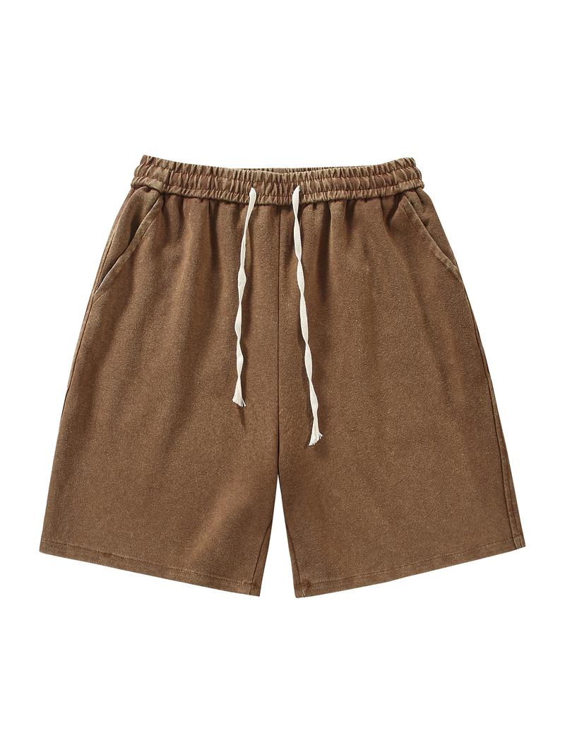 CCCMAI Men's Simple Sports Shorts, made from lightweight quick-dry fabric, suitable for summer running and fitness wear. Loose and breathable knee-length design, comfortable and casual, effortlessly versatile