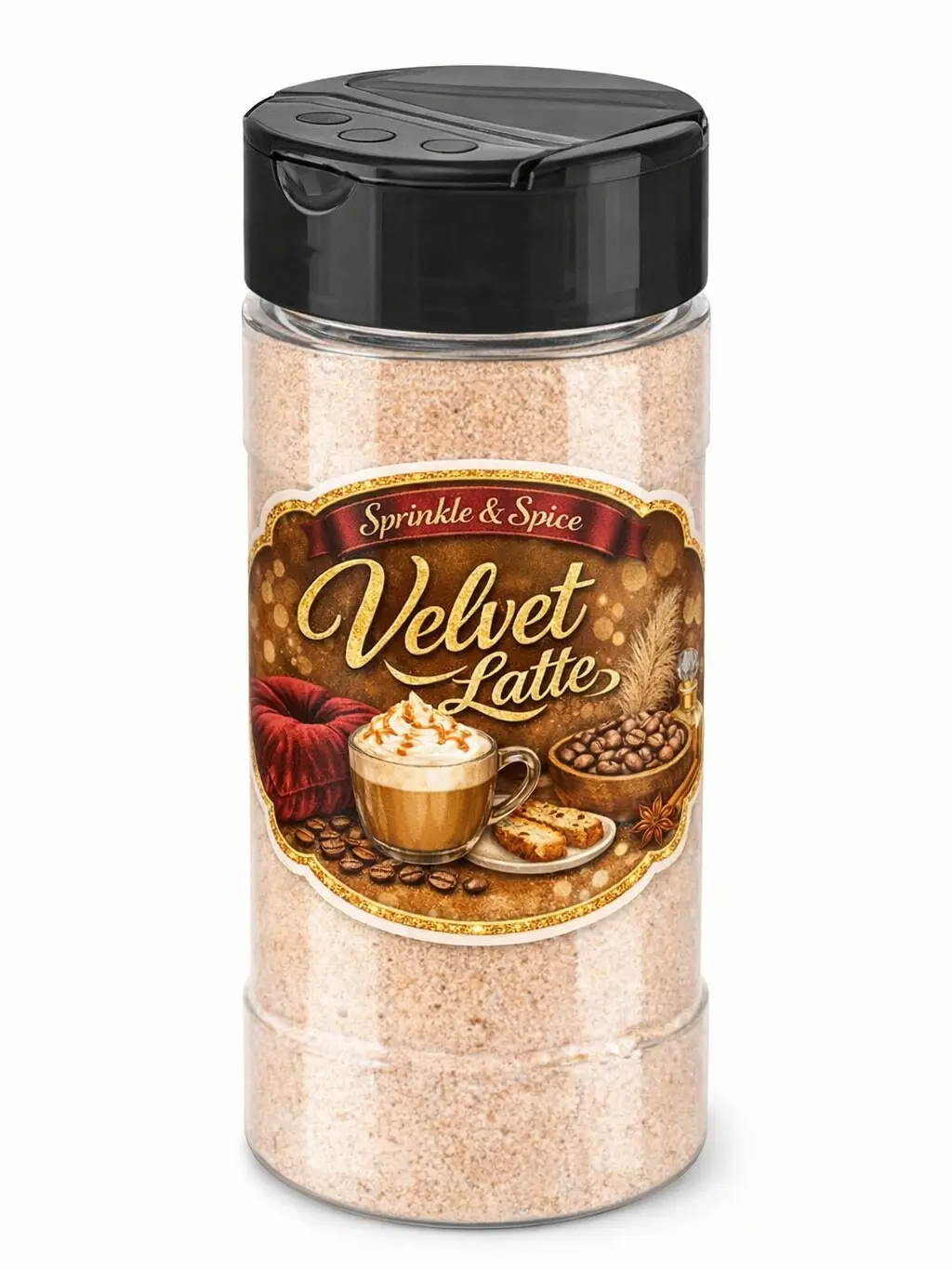Household Carpet & Upholstery Refreshener Powder Cleaner - Velvet Latte Fragrance, Caramel, Essential Oils, Myrrh, Citrus, Long-Lasting Masculine Scent, Plastic Bottle - Home Care Supplies