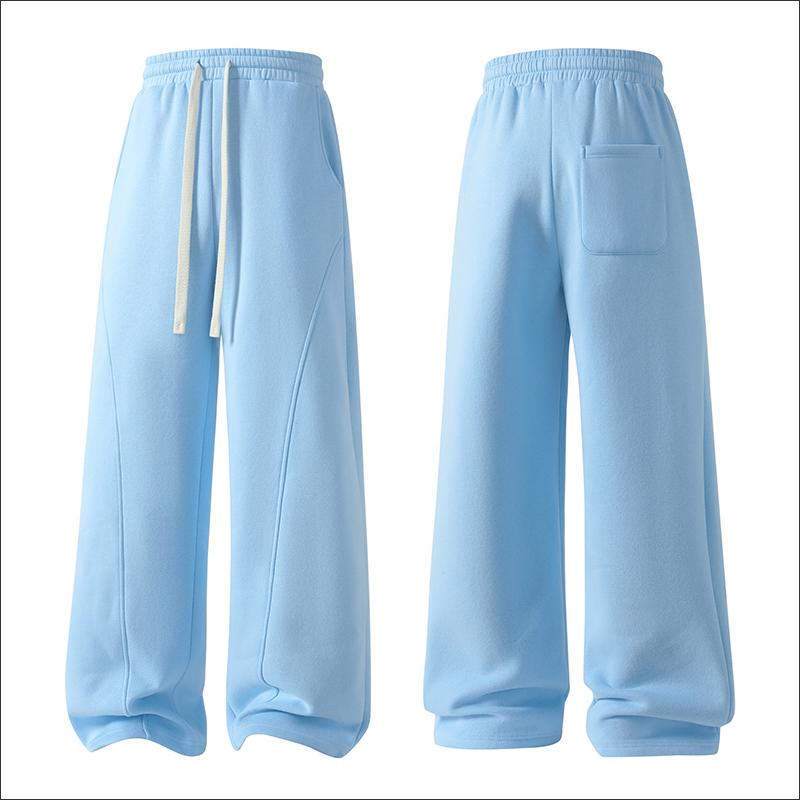 Men's Fleece Thermal Lined Sweatpants  Oversize Drawstring Waist Casual Loose Pants for Fall Winter School Season Daily Wear Stylish Menswear