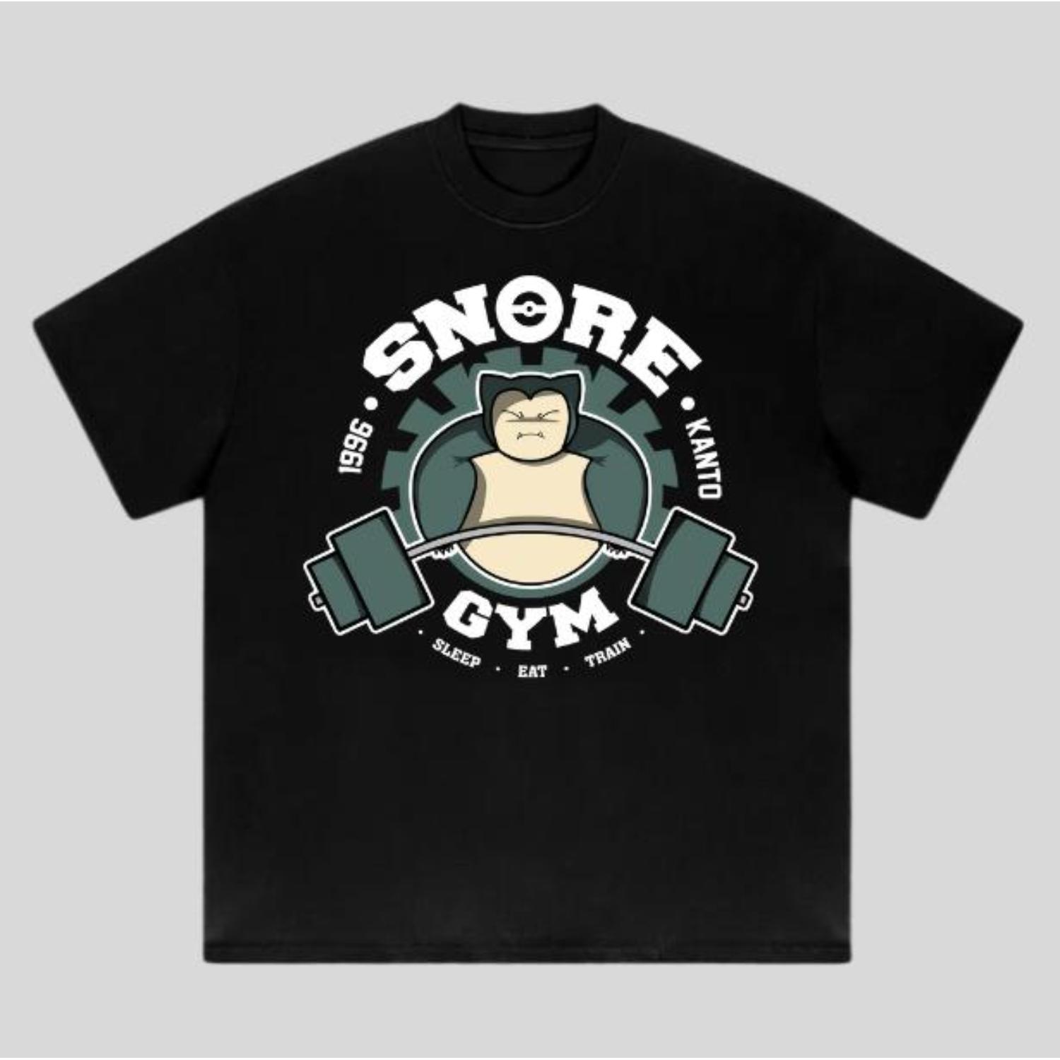 Vintage Snorlax Gym Tee With Snore Graphic Unisex Anime Streetwear For Men And Women Crewneck Tshirt