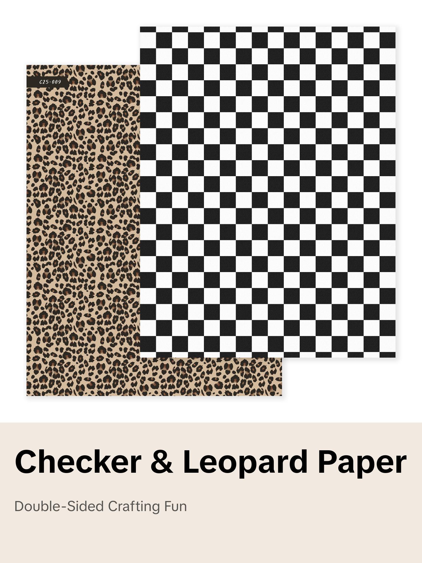 Checker & Leopard | Scrapbook Paper