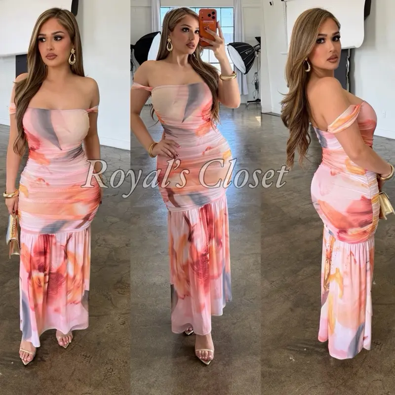 Spring floral maxi dress