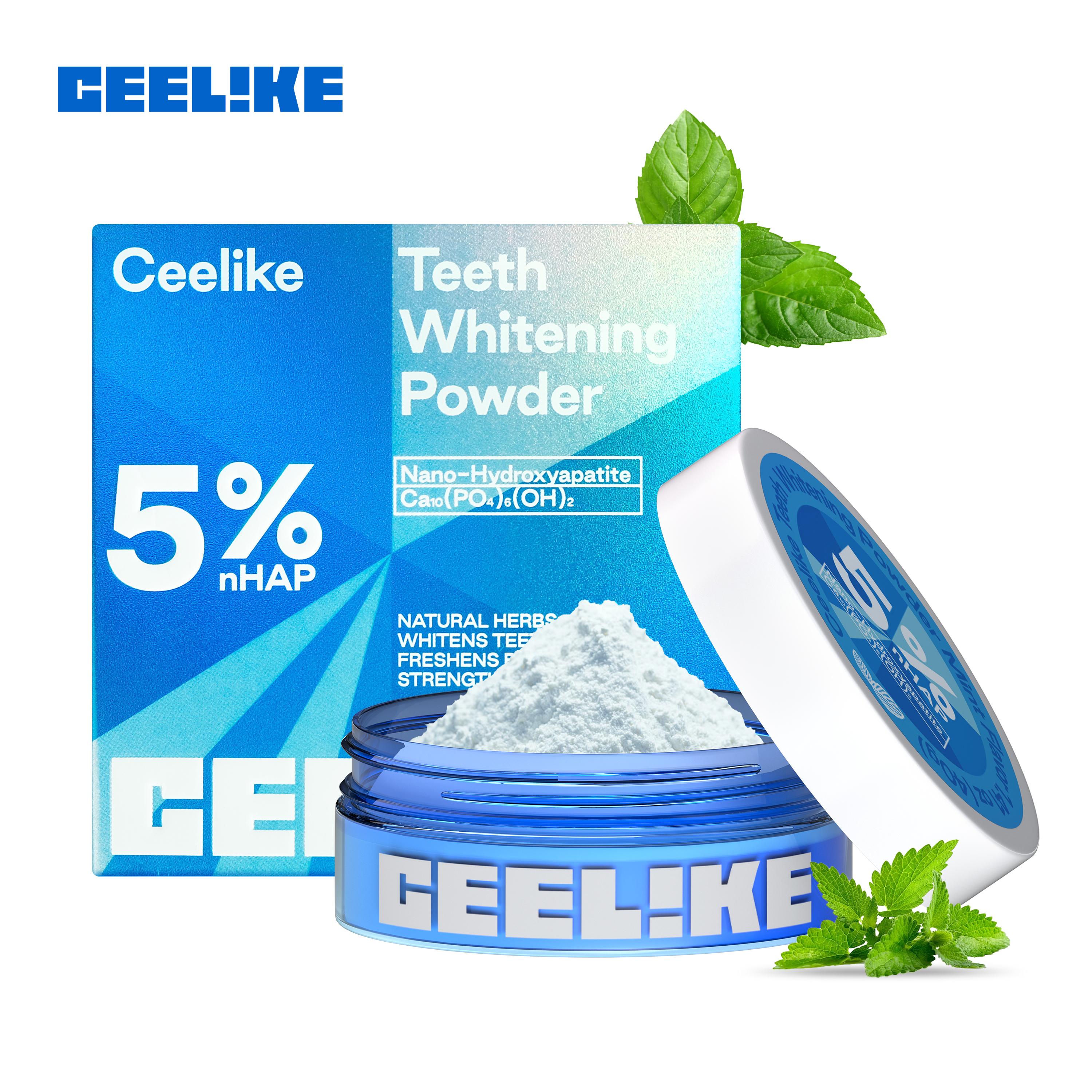 Ceelike Teeth Whitening Powder | Strengthens Teeth · Natural Whitening · Fresh Breath