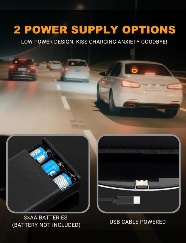 Easy-Use Car Gesture Warning Light | 14 Modes with Remote | Increase Vehicle Visibility for New Drivers | TikTok Starter Car Accessory