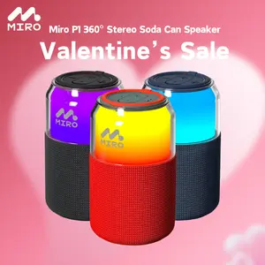 【P1】Miro 360° Stereo Soda Can Speaker – Smart LED, TWS, 10Hr Playtime – Perfect for Parties, Travel, Home Entertainment & Outdoor Fun, Ideal Gift for Music Lovers & Tech Enthusiasts