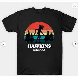🎁 💌   Hawkins T-Shirt - Oversized Cotton, Ideal Valentine’s Gift, Perfect for Binge-Watch Nights & Fandom Hangouts. Oversized Fit for Relaxed Style, Pair with Joggers for Casual Look. # TikTokTrend # TikTokFashionFinds