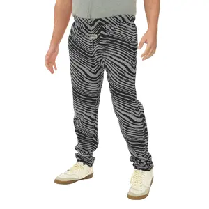 Zubaz Adult Unisex Z88 2 Color Zebra Pants, BLACK/GRAY