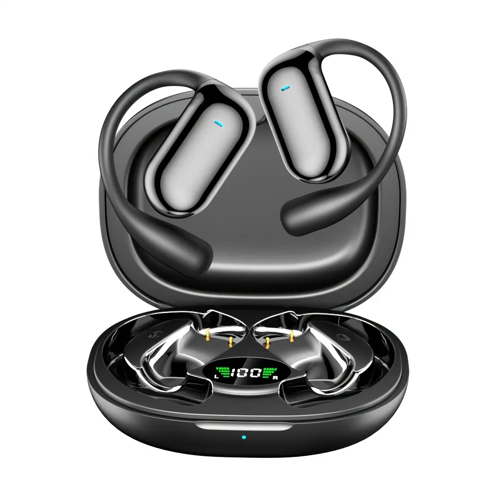 【FS】Wireless Bluetooth 6.1 Earbuds with 0-Gravity Ear-Hook Design, 0.14oz Ultra-Light, HiFi Stereo Sound, Clear Calls, Long Battery Life, IPX5 Sweatproof, Low Latency Gaming, Ideal for Running, Gym, Electronic Gifts for Men Women