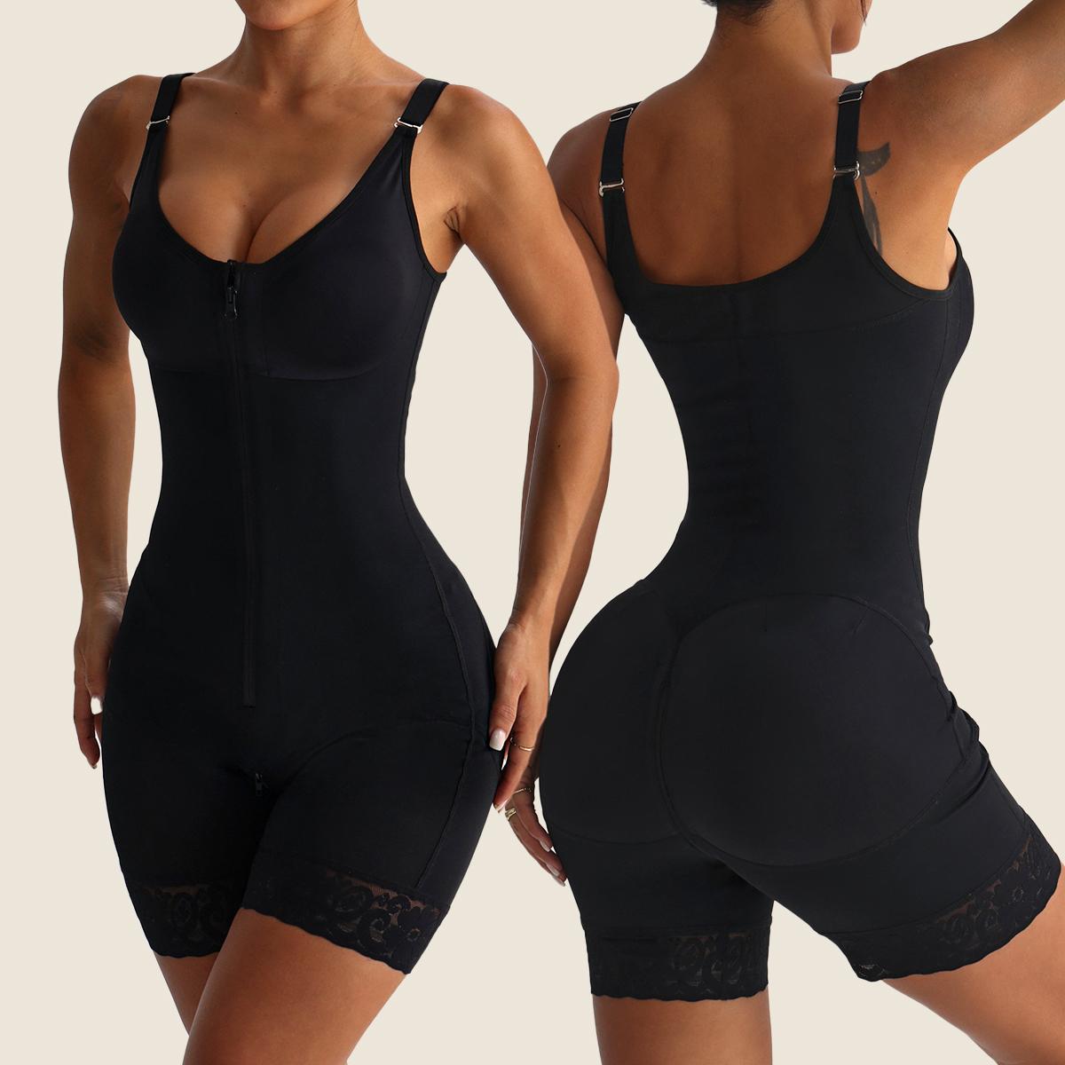 Women's Full Body Shapewear Bodysuit – Strong Tummy Control, Front Zipper, Waist Slimming & Butt Lifting Body Shaper SpringStatements