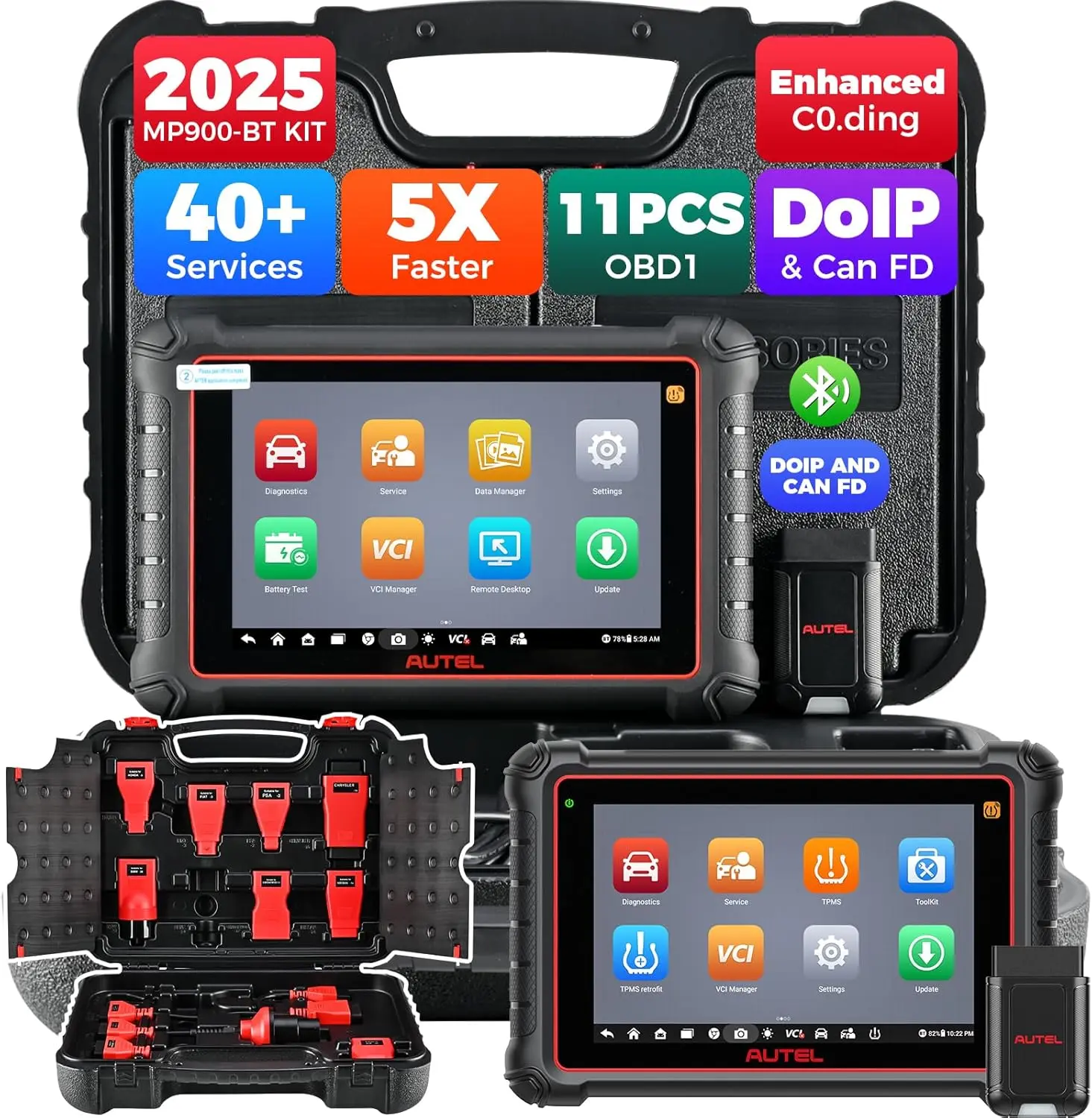 Autel MaxiPRO MP900-BT KIT Car Diagnostic Bidirectional Diagnostic Scan Tool, ECU Coding, 40+ Service CANFD & DOIP