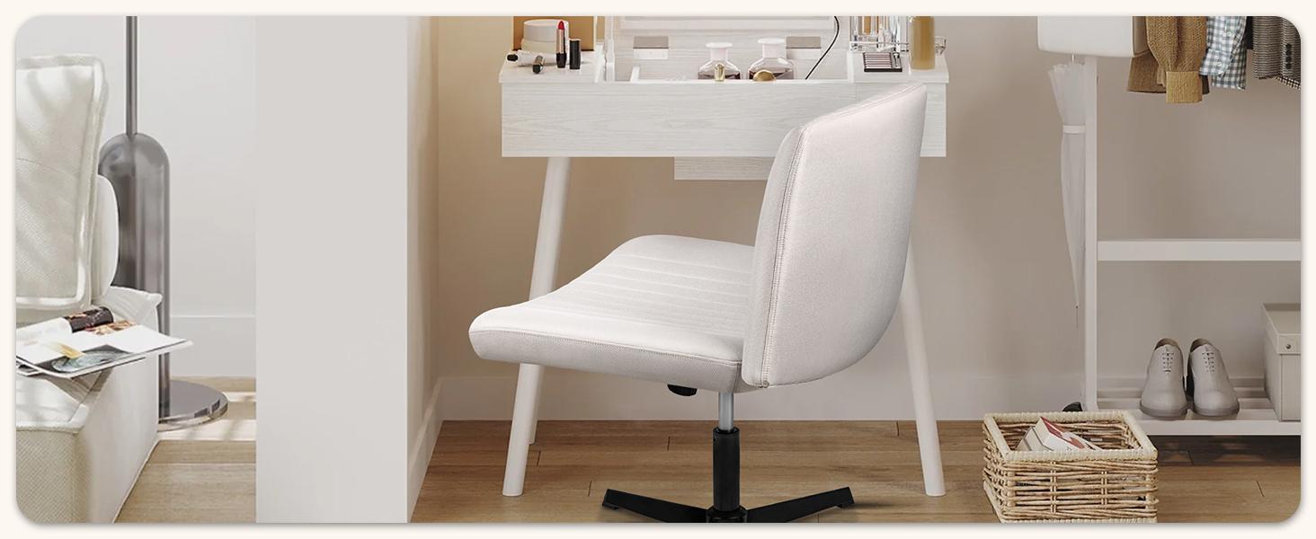 PUKAMI Criss Cross Chair,Armless Cross Legged Office Desk Chair No Wheels