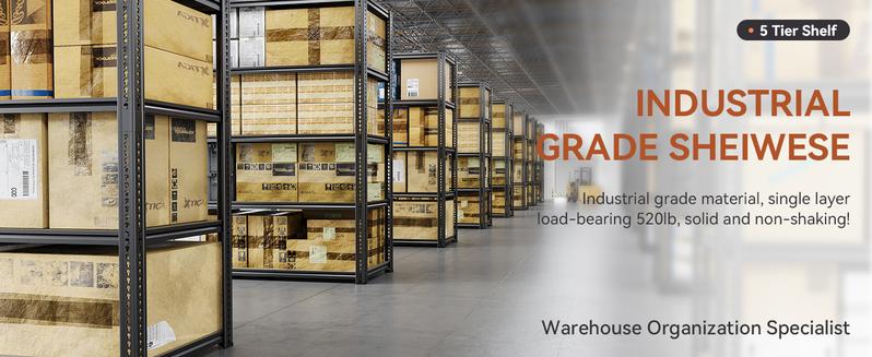 TryLazy Garage Shelves Classic 5-Tier Metal Storage Shelving Unit Height Adjustable Versatile Utility Rack for Craft Warehouse Pantry Kitchen Organiser