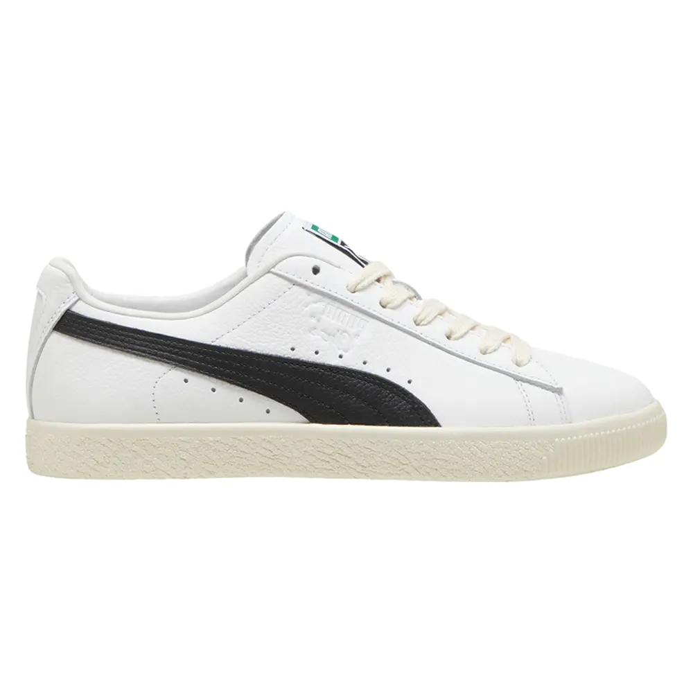 PUMA Mens Clyde Leather Lace Up Sneakers Shoes Casual - White