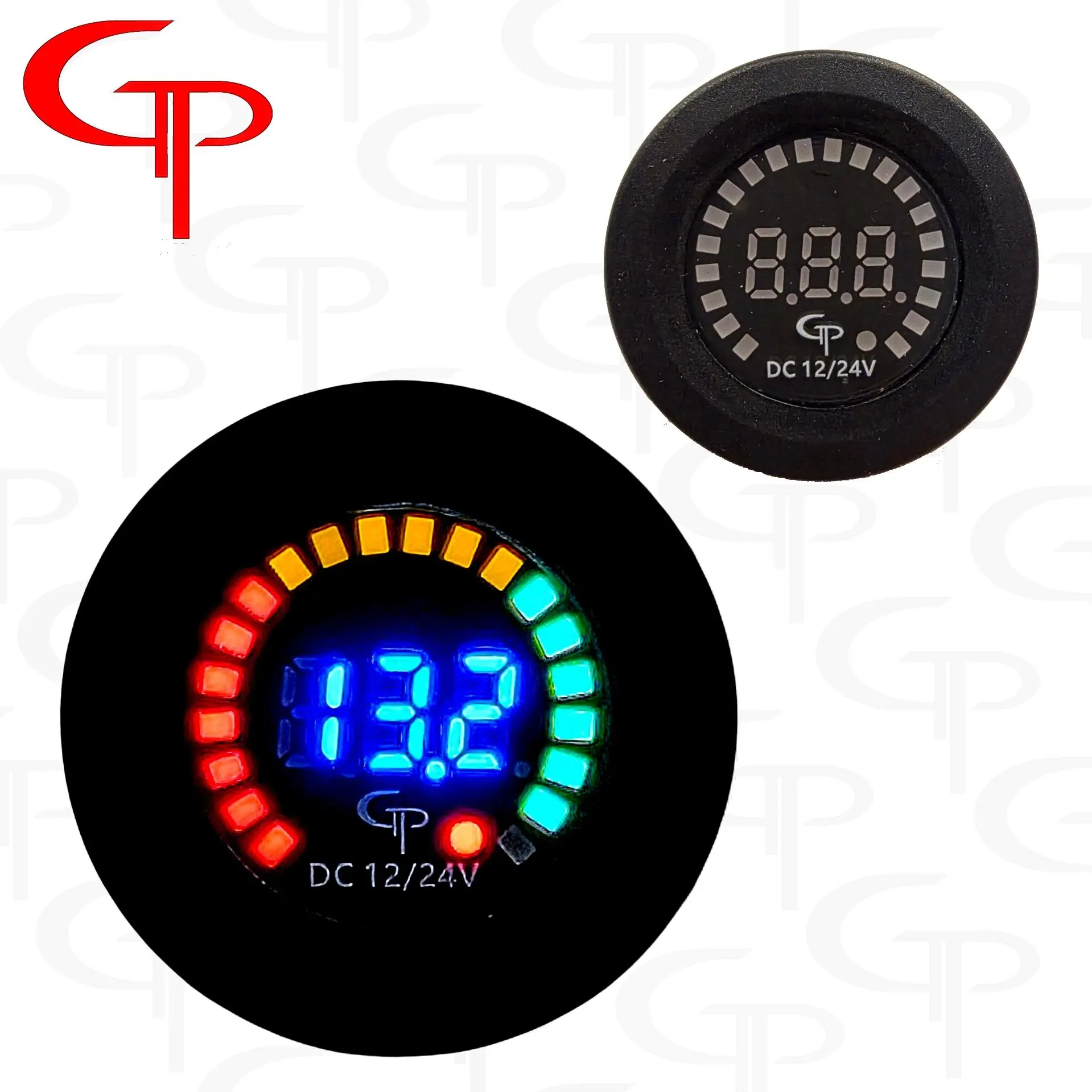 GP Car Audio Digital Volt Gauge with LED Voltage Indicator (12V)