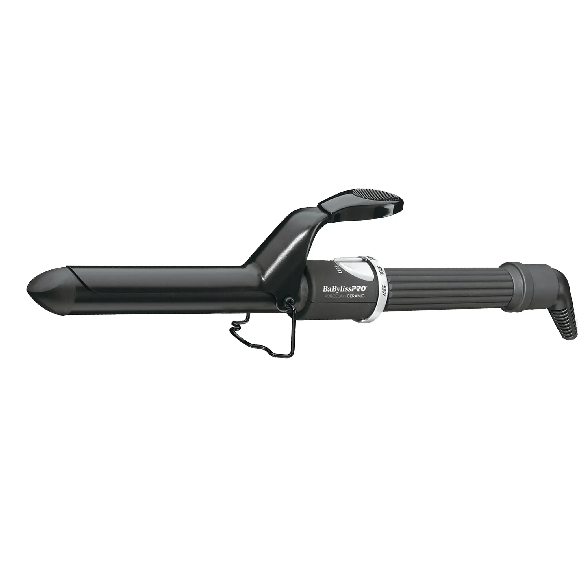 BabylissPRO Porcelain Ceramic 1.25" Adjustable Lightweight Spring Curling Iron (BP125SUC) - Quick-Heat Barrel for Bouncy Curls, Smooth Results, Wavy Hair Styling, Professional Use, Curling Wand, Hair Curlers