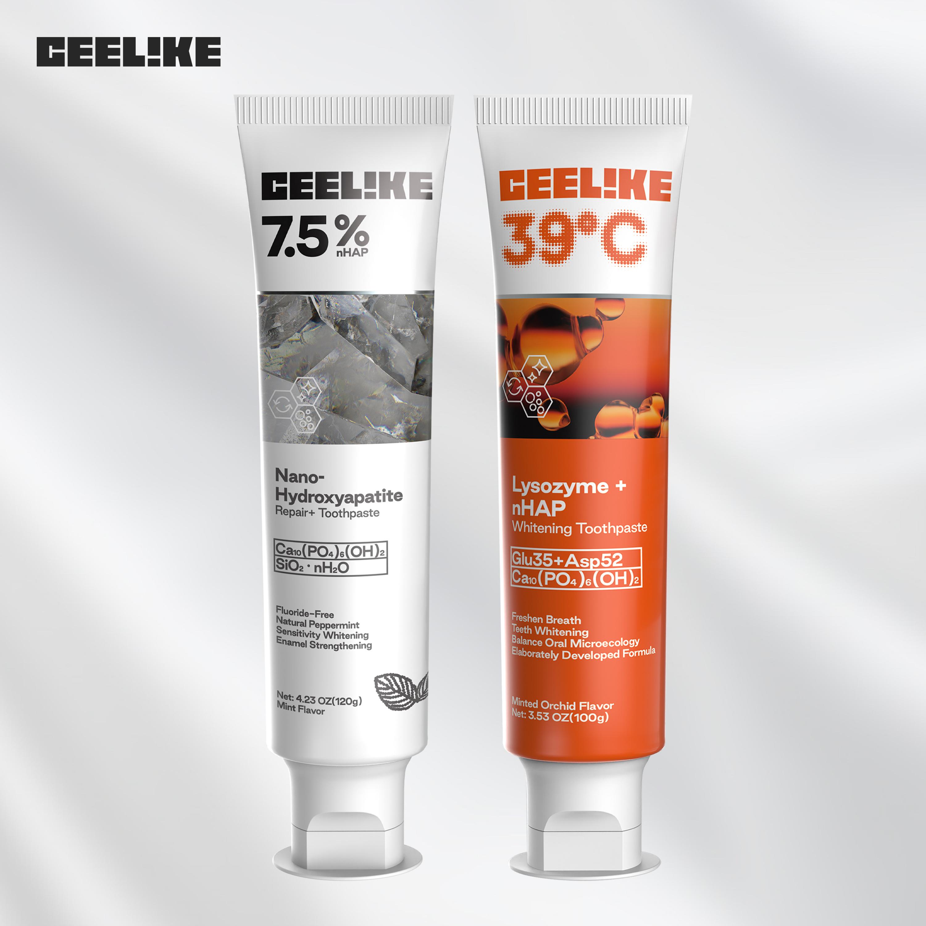 CEELIKE 2-Piece Oral Care Toothpaste Set – Lysozyme Toothpaste to Remove Yellow Stains, Hydroxyapatite to Repair Teeth, and Maintain Fresh Breath