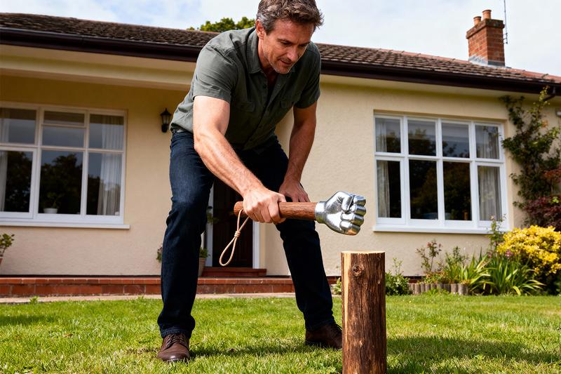 Stainless Steel Head + Solid Wood Handle Sledge Hammer – Reinforced Heavy-Duty Hammer for Carpentry, Masonry & Craft Work