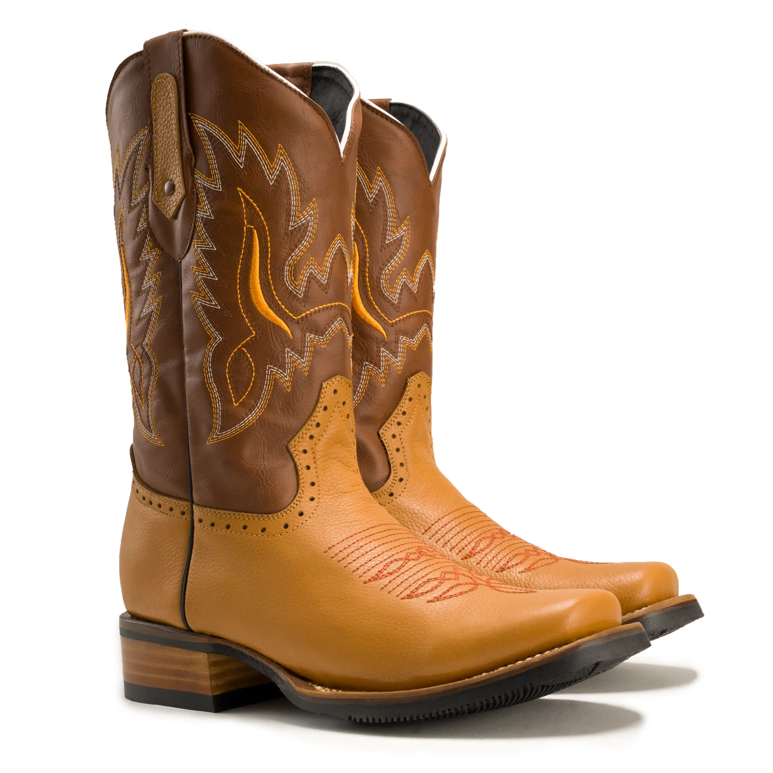 Rodeo Cowboy Square Toe Western Leather Boot Verthali