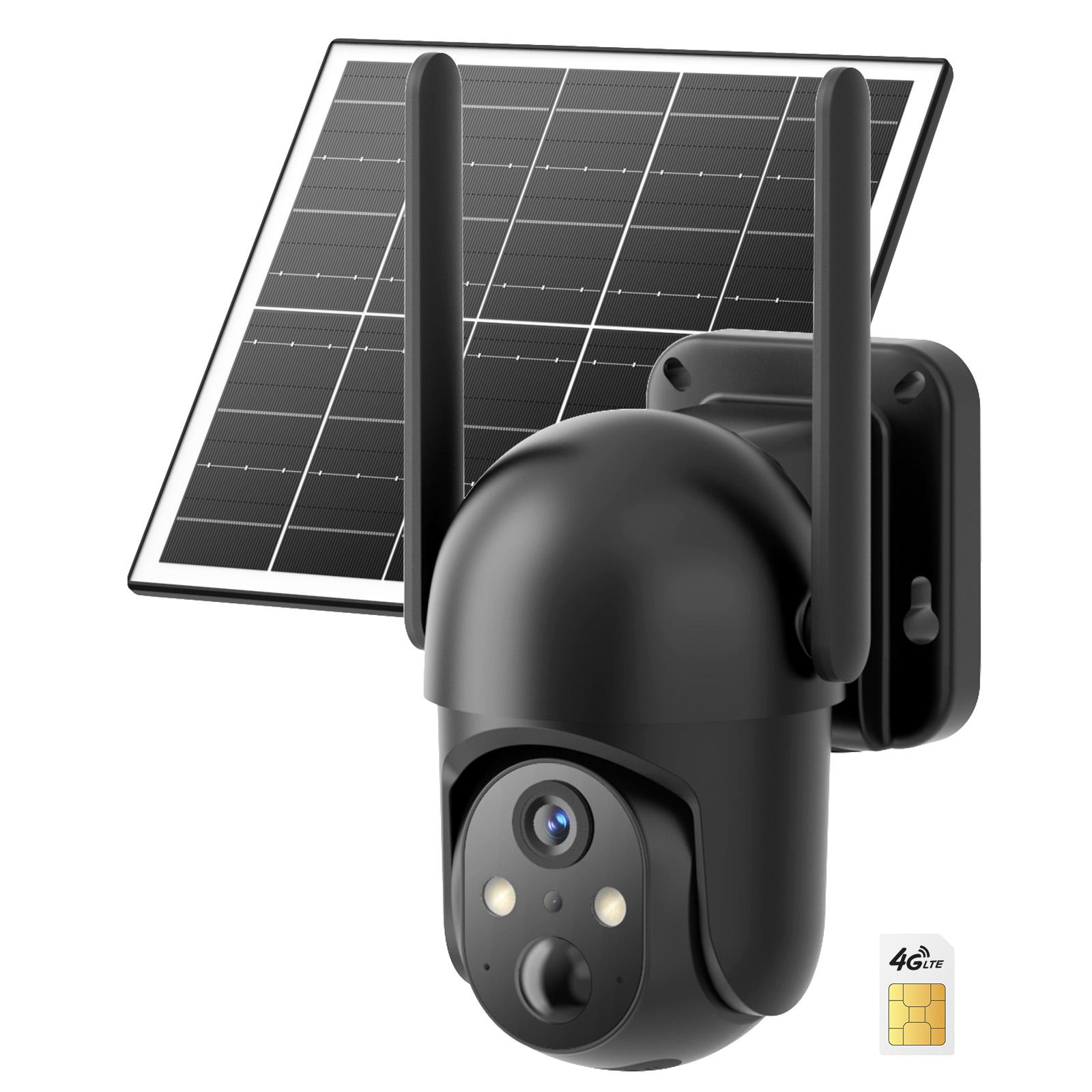 4G LTE Wireless Solar Powered Security Camera CB114S – 2K HD Live View 360° Coverage, No WiFi, Remote APP Controlled, WaterProof, Motion Activated, Night Vision, Outdoor, Data refill is required for Unlimited 4G data usage