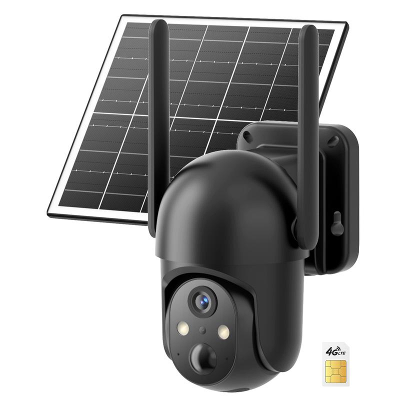 4G LTE Wireless Solar Powered Security Camera CB114S – 2K HD Live View 360° Coverage, No WiFi, Remote APP Controlled, WaterProof, Motion Activated, Night Vision, Outdoor, Data refill is required for Unlimited 4G data usage