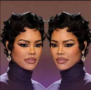 Short Curly Wig Human Hair Wigs for Women Short Pixie Cut Wig Full Machine Made Brazilian Remy