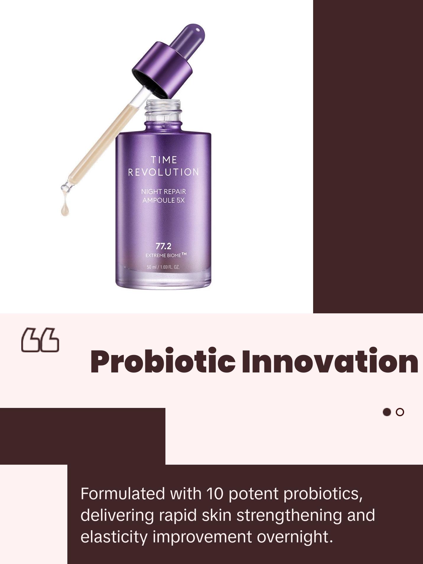 [MISSHA Official] Time Revolution Night Repair Ampoule 5X - Overnight Anti-Aging Probiotic Serum